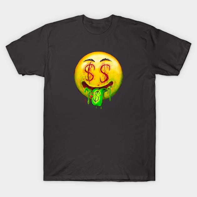 Money face emoticon T-Shirt by AMOS_STUDIO